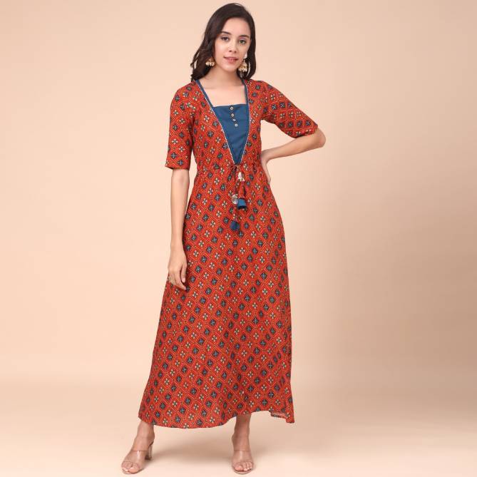 Nyka 1001 Designer New Ethnic Wear Rayon Fancy Long Kurti Collection